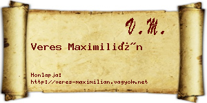 Veres Maximilián névjegykártya